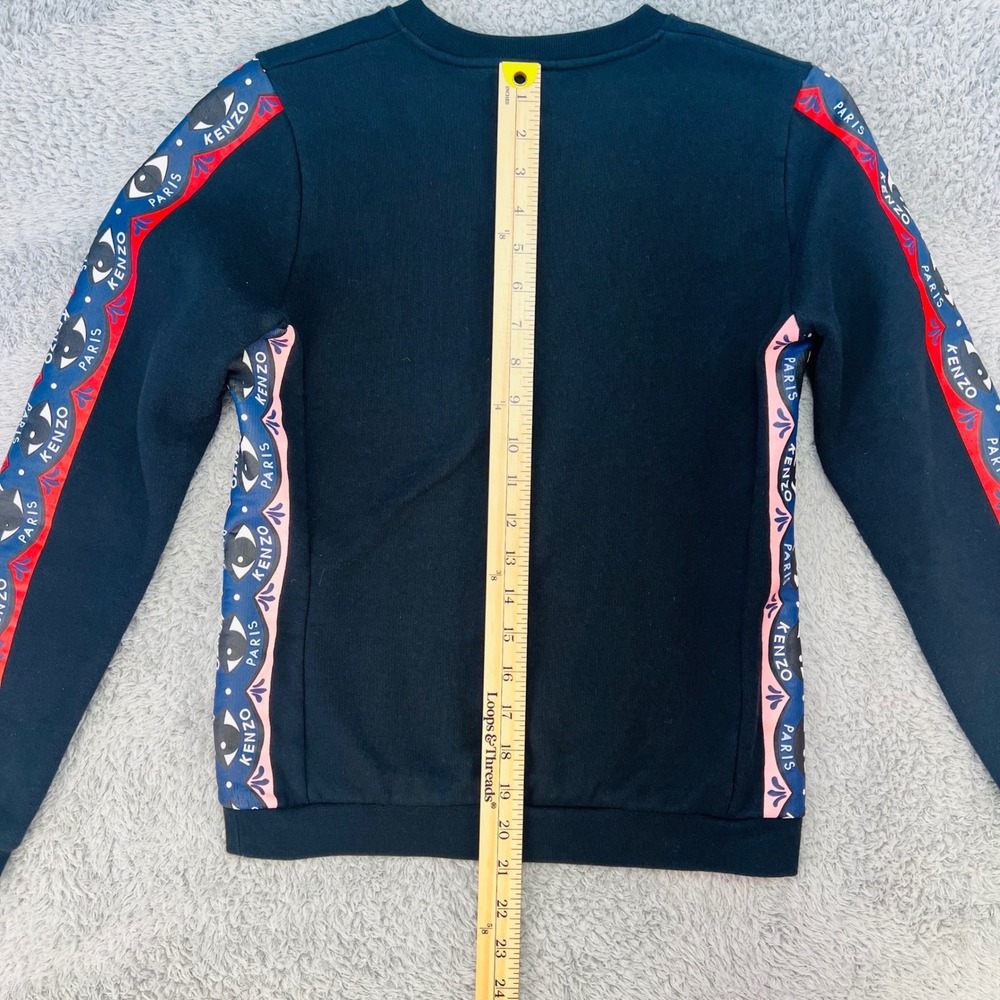 KENZO Paris Eye Sweatshirt Black Embroidered Crewneck Womens‎ Small Streetwear - Picture 6 of 13